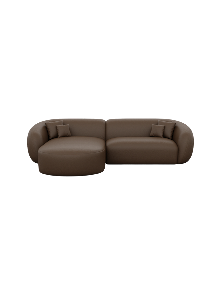 
4-Sitzer Design Echtleder Ecksofa „Serano“ - Echtleder Beige / Eckteil links