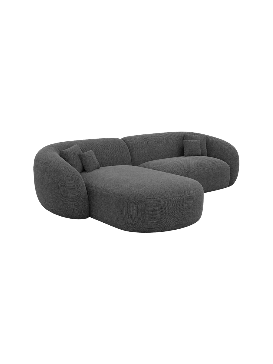 
4-Sitzer Design Ecksofa „Serano“ mit Strukturstoff-Bezug - Strukturstoff Anthrazit / Eckteil links