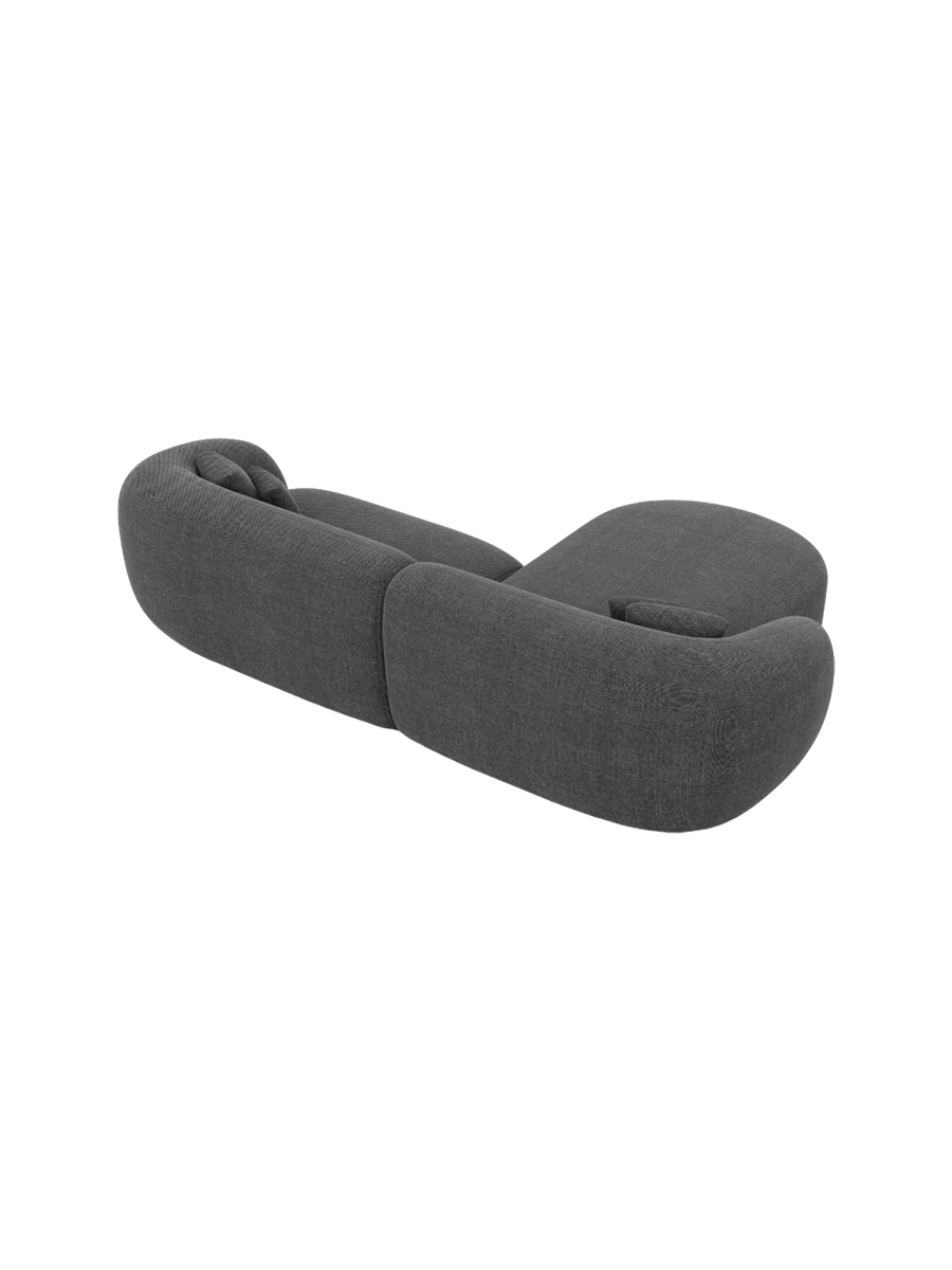 
4-Sitzer Design Ecksofa „Serano“ mit Strukturstoff-Bezug - Strukturstoff Anthrazit / Eckteil links