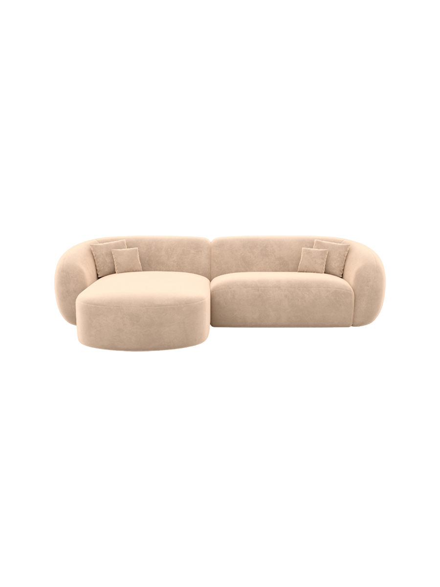 
4-Sitzer Design Ecksofa „Serano“ mit Samtbezug - Samtbezug Königsblau / Eckteil links