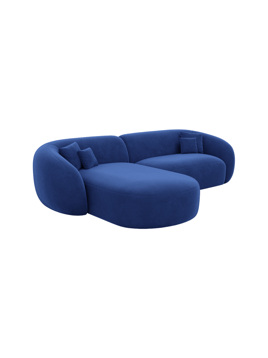 
4-Sitzer Design Ecksofa „Serano“ mit Samtbezug - Samtbezug Königsblau / Eckteil links