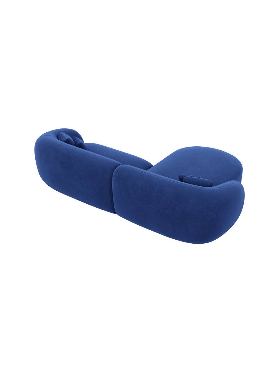 
4-Sitzer Design Ecksofa „Serano“ mit Samtbezug - Samtbezug Königsblau / Eckteil links