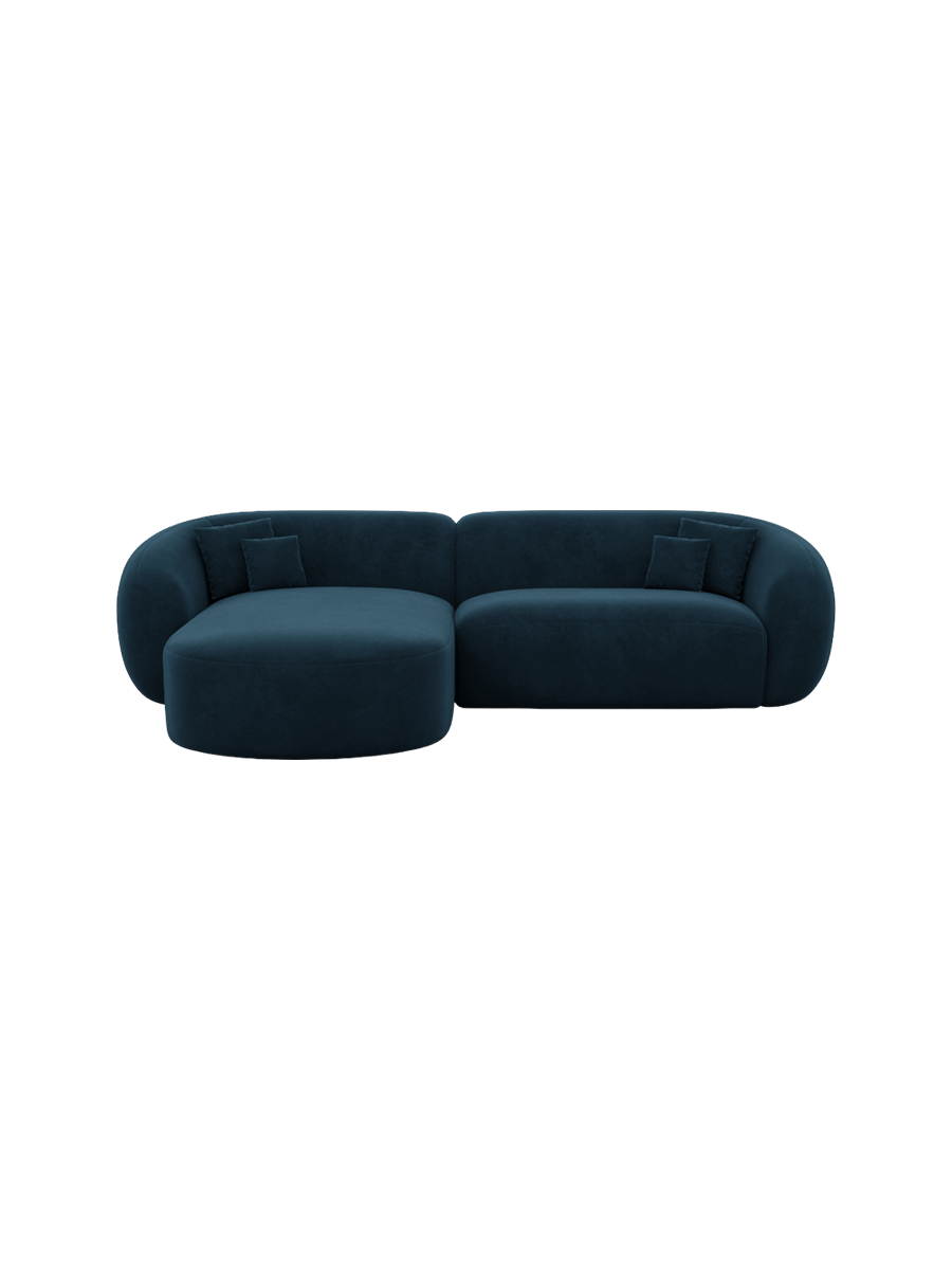 
4-Sitzer Design Ecksofa „Serano“ mit Samtbezug - Samtbezug Königsblau / Eckteil links