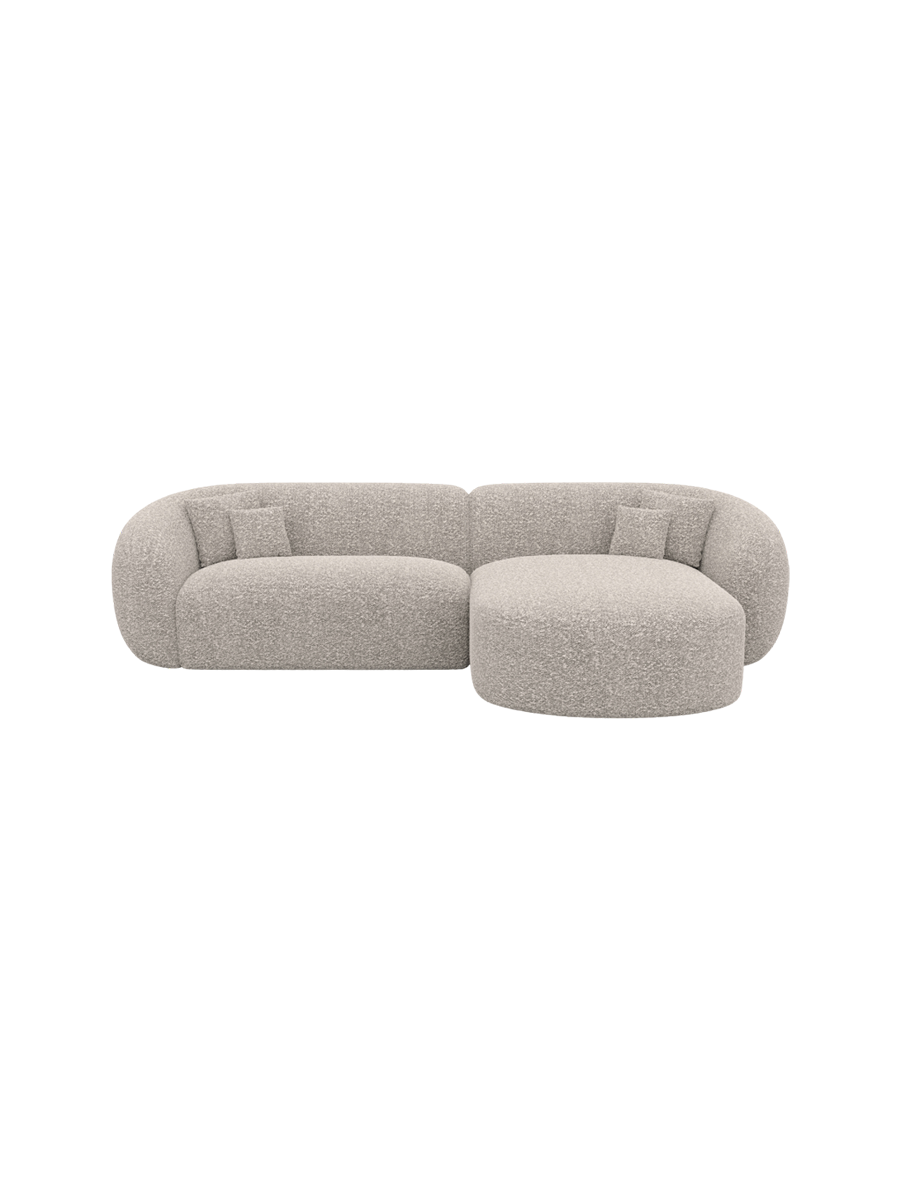
4-Sitzer Design Ecksofas „Serano“ mit Bouclé-Bezug - Bouclé Graphit / Eckteil links