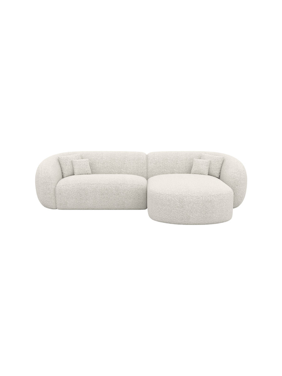 
4-Sitzer Design Ecksofas „Serano“ mit Bouclé-Bezug - Bouclé Graphit / Eckteil links