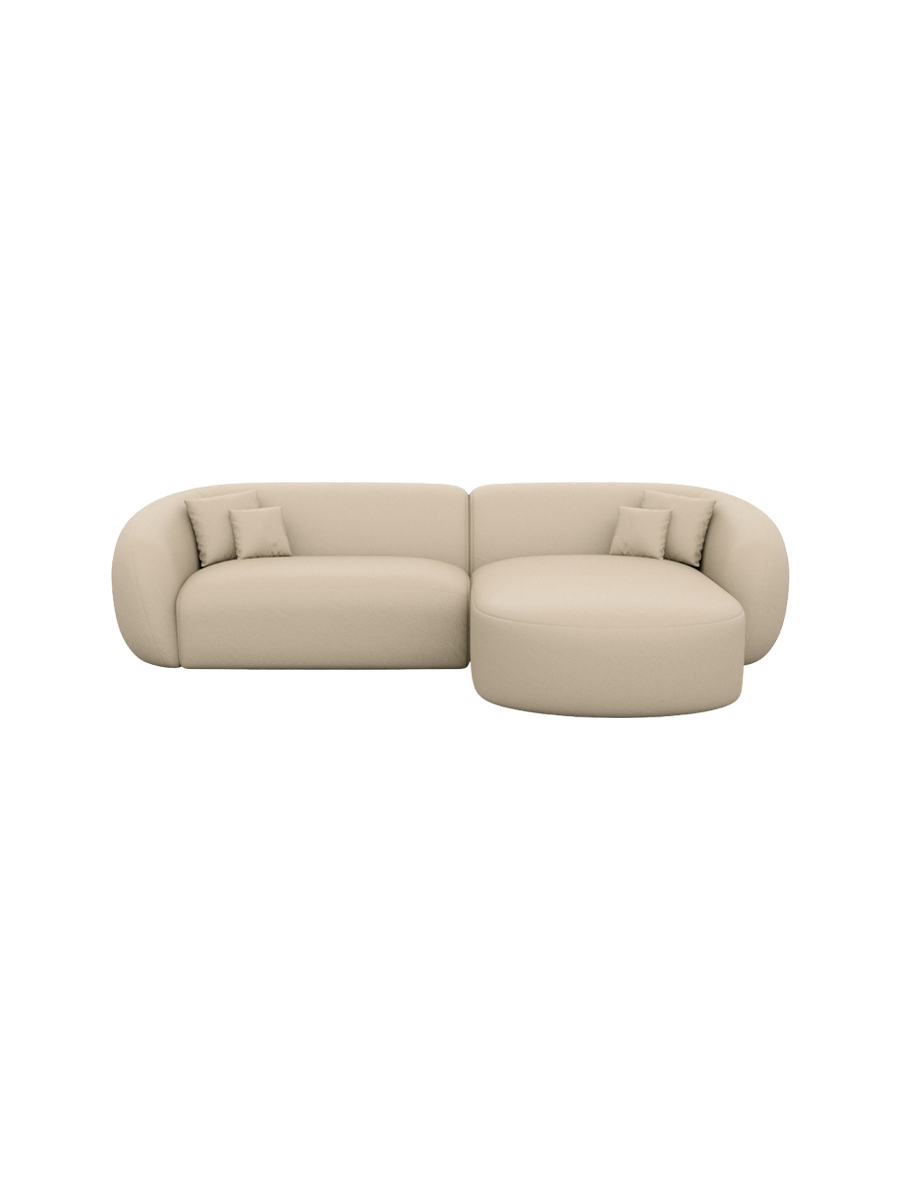 
4-Sitzer Design Echtleder Ecksofa „Serano“ - Echtleder Beige / Eckteil links