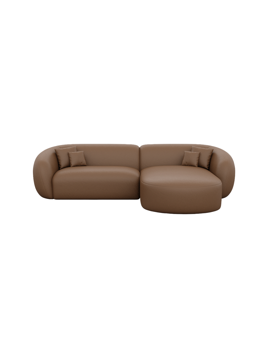 
4-Sitzer Design Echtleder Ecksofa „Serano“ - Echtleder Beige / Eckteil links