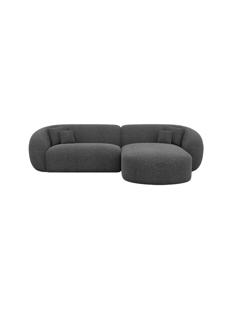 
4-Sitzer Design Ecksofa „Serano“ mit Strukturstoff-Bezug - Strukturstoff Anthrazit / Eckteil links