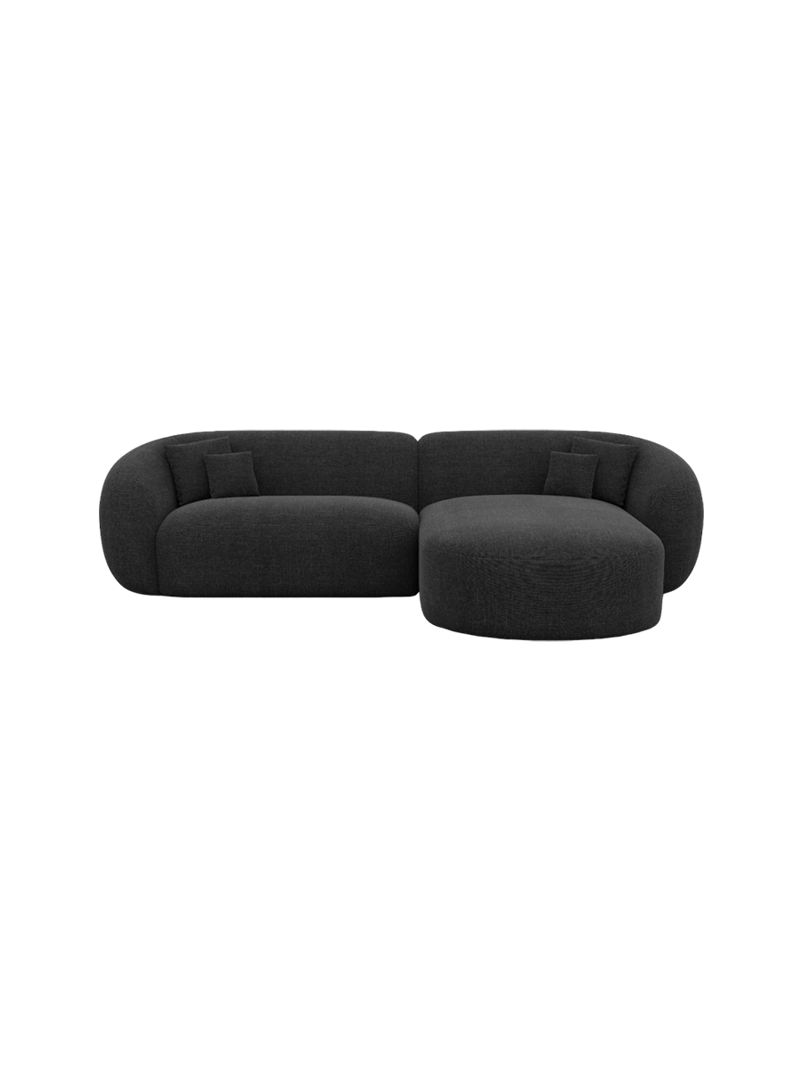 
4-Sitzer Design Ecksofa „Serano“ mit Strukturstoff-Bezug - Strukturstoff Anthrazit / Eckteil links