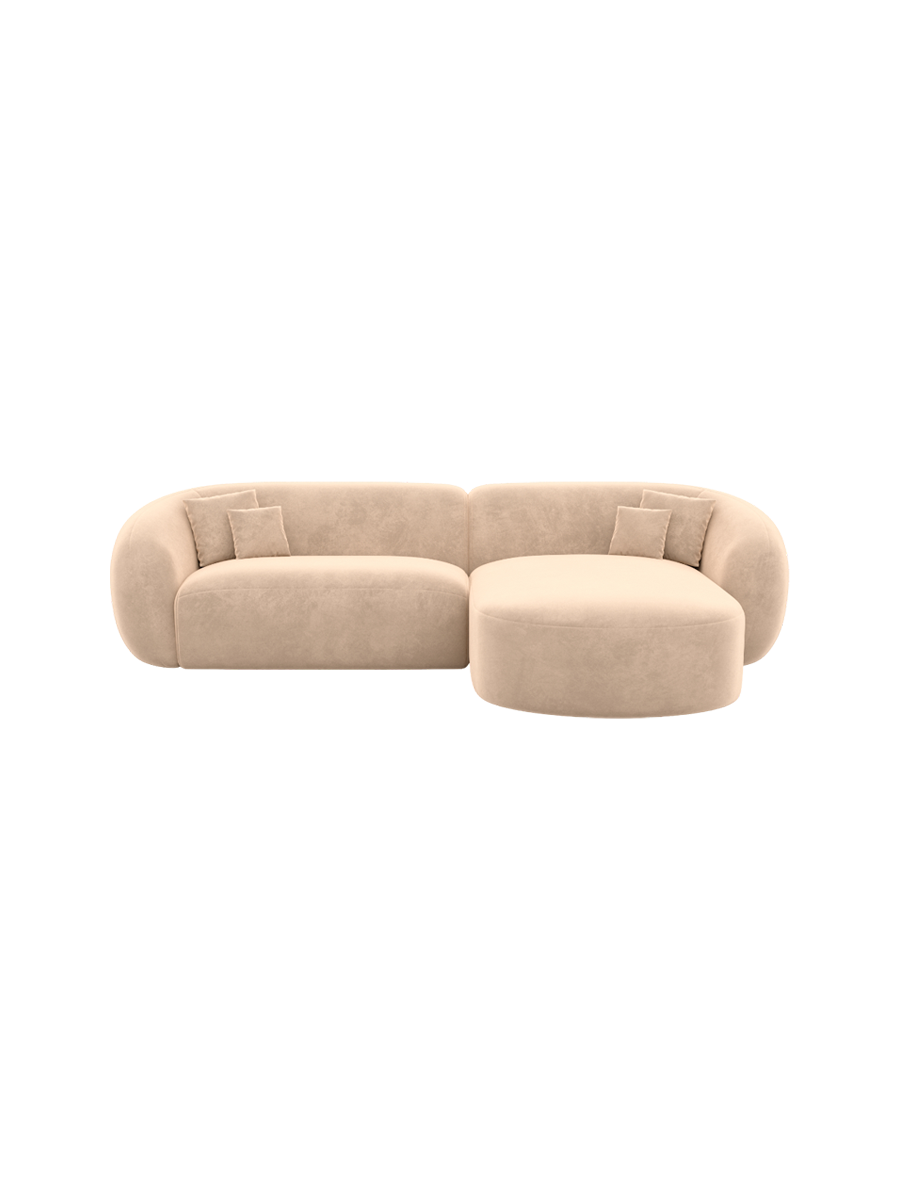 
4-Sitzer Design Ecksofa „Serano“ mit Samtbezug - Samtbezug Königsblau / Eckteil links