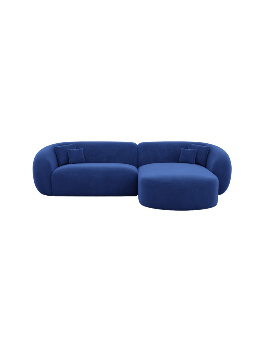 
4-Sitzer Design Ecksofa „Serano“ mit Samtbezug - Samtbezug Königsblau / Eckteil links