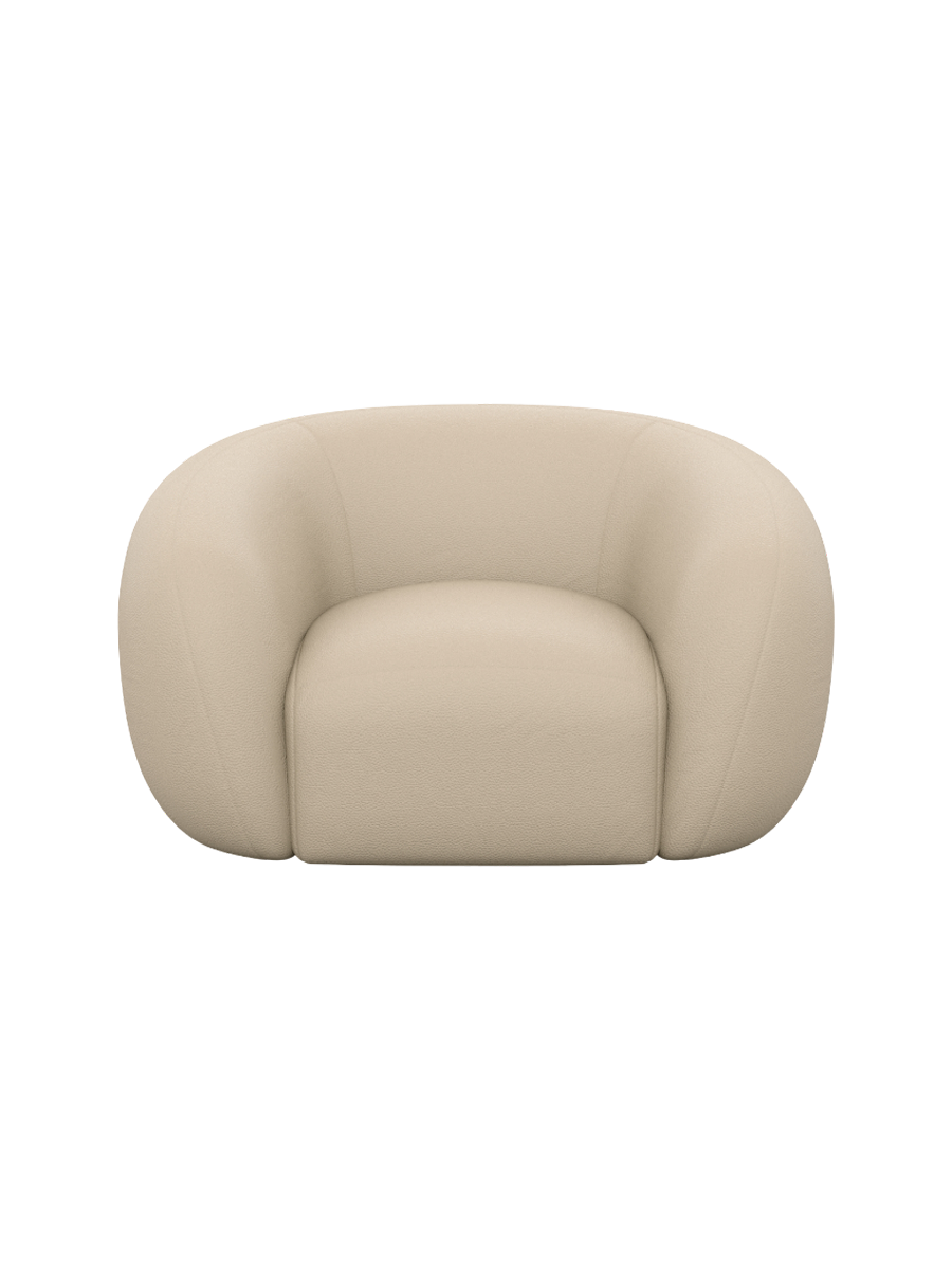 
Design Echtleder Loungesessel „Serano“ - Echtleder Beige