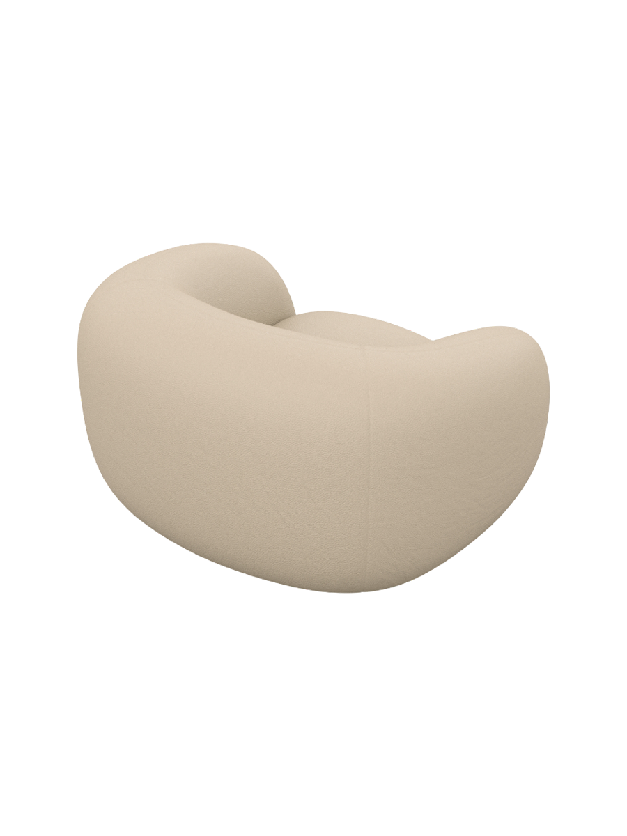 
Design Echtleder Loungesessel „Serano“ - Echtleder Beige