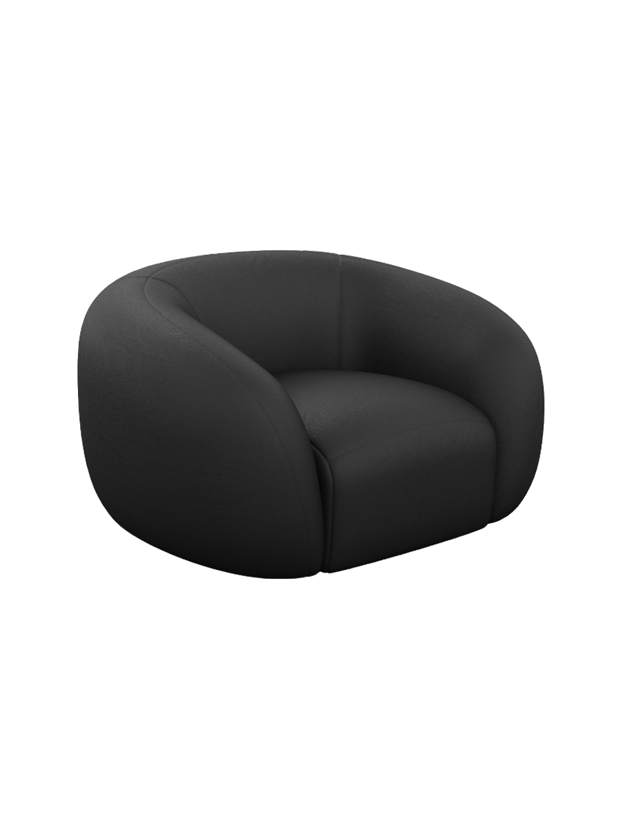 
Design Echtleder Loungesessel „Serano“ - Echtleder Beige