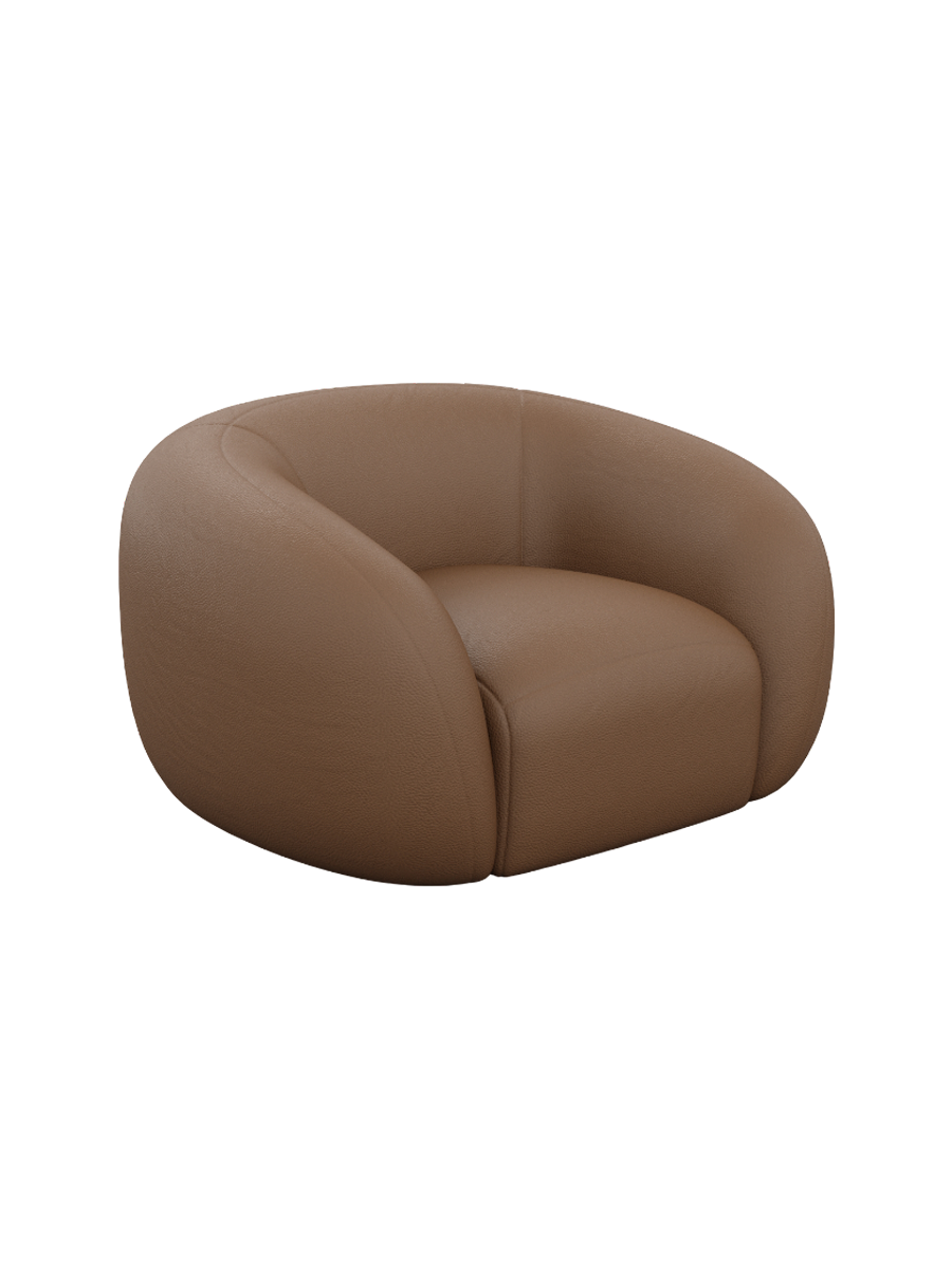 
Design Echtleder Loungesessel „Serano“ - Echtleder Beige