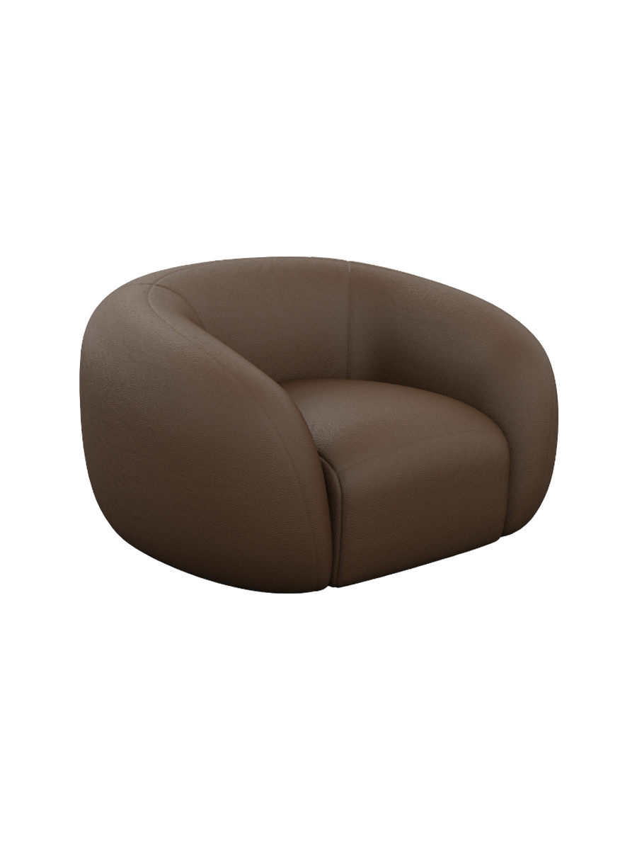 
Design Echtleder Loungesessel „Serano“ - Echtleder Beige