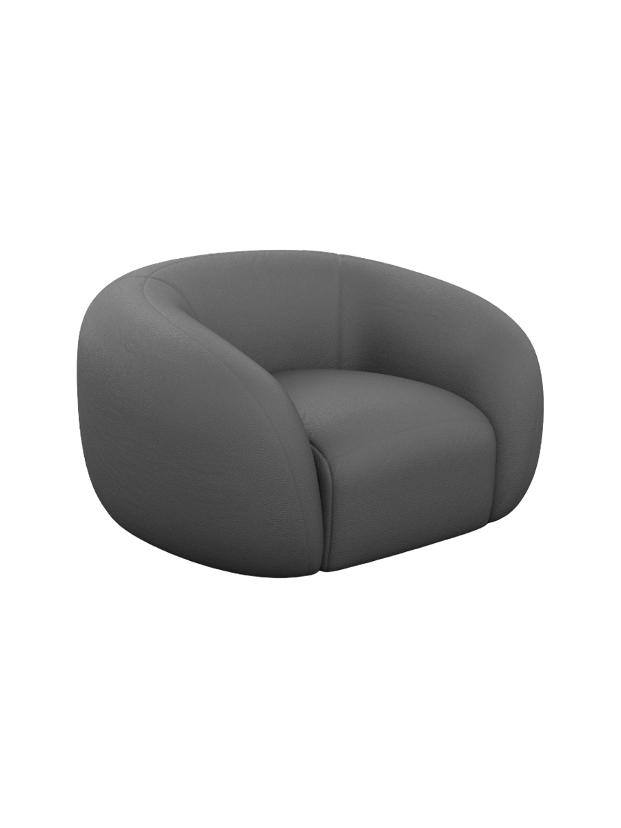 
Design Echtleder Loungesessel „Serano“ - Echtleder Beige