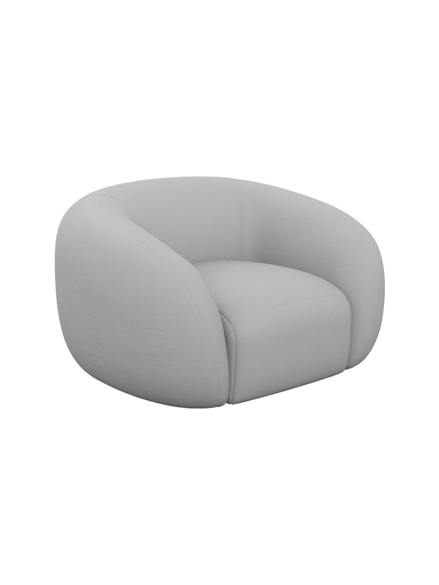 
Design Echtleder Loungesessel „Serano“ - Echtleder Beige