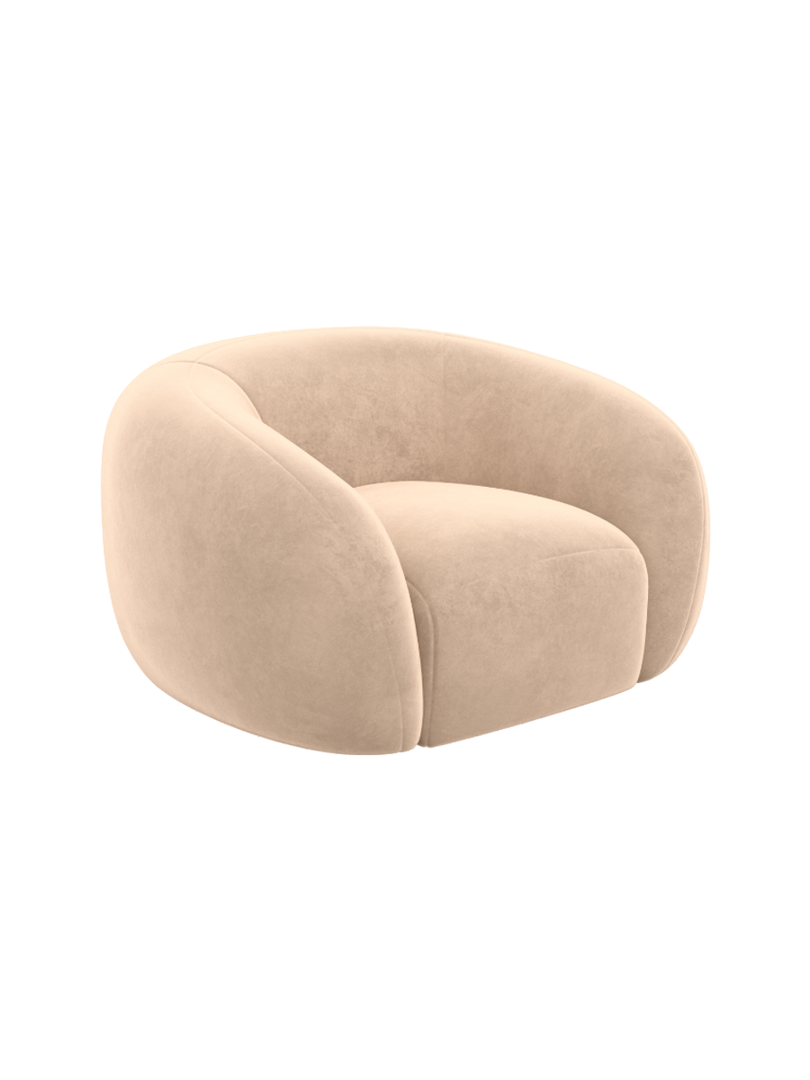 
Design Loungesessel „Serano“ mit Samtbezug - Samtbezug Königsblau