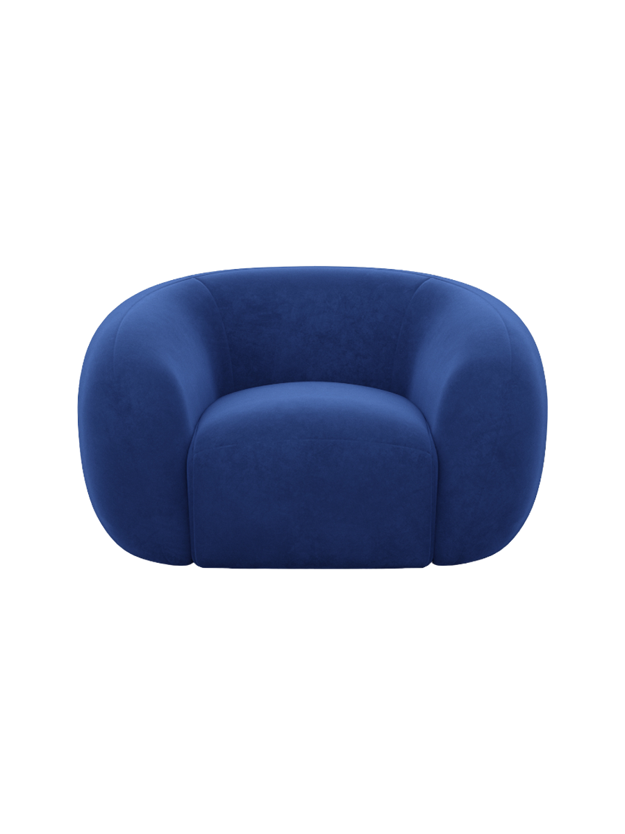
Design Loungesessel „Serano“ mit Samtbezug - Samtbezug Königsblau