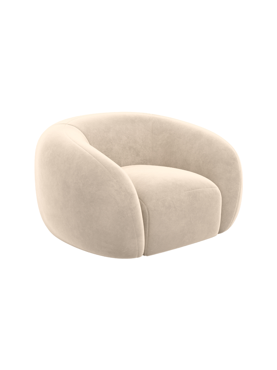 
Design Loungesessel „Serano“ mit Samtbezug - Samtbezug Königsblau