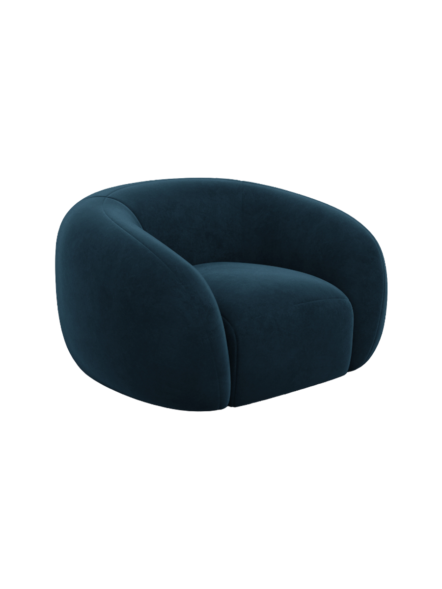 
Design Loungesessel „Serano“ mit Samtbezug - Samtbezug Königsblau