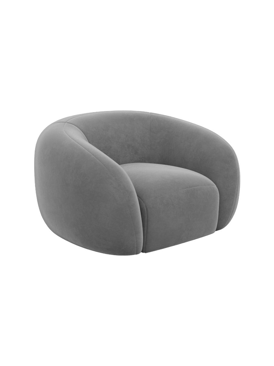 
Design Loungesessel „Serano“ mit Samtbezug - Samtbezug Königsblau