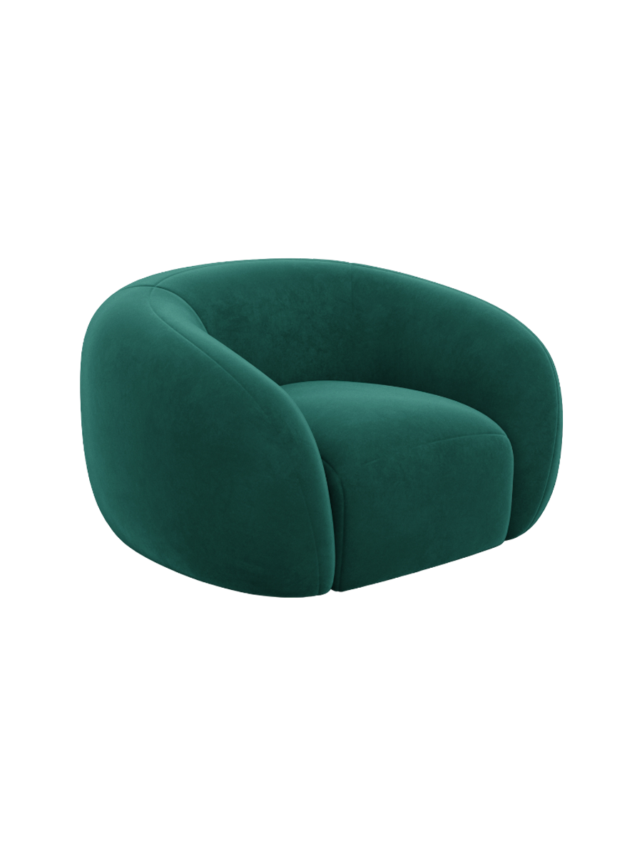 
Design Loungesessel „Serano“ mit Samtbezug - Samtbezug Königsblau
