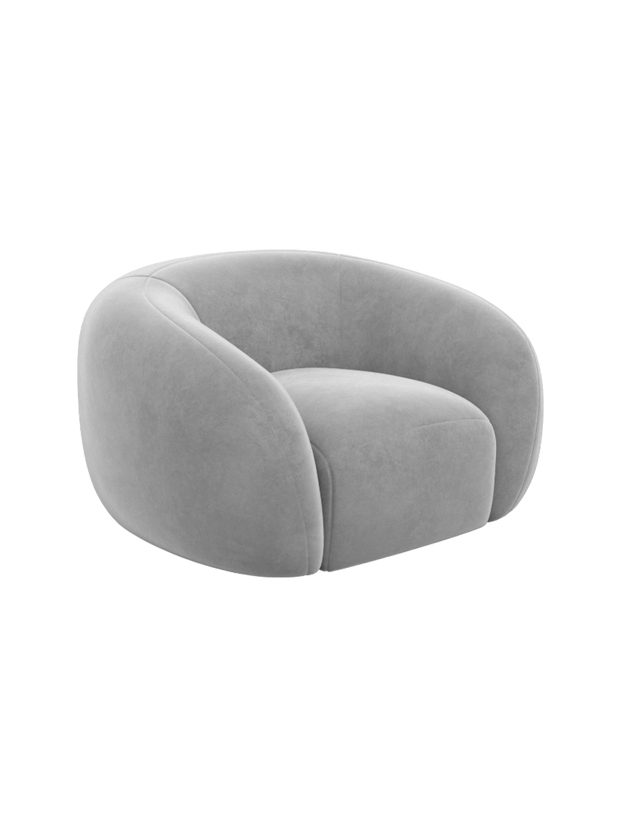 
Design Loungesessel „Serano“ mit Samtbezug - Samtbezug Königsblau