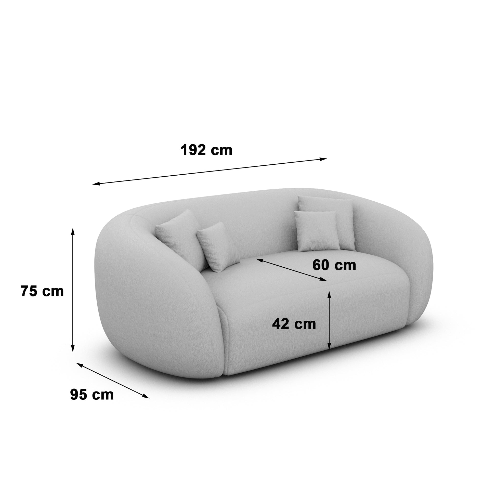 
2-Sitzer Design Echtleder Sofa „Serano“ - Echtleder Beige