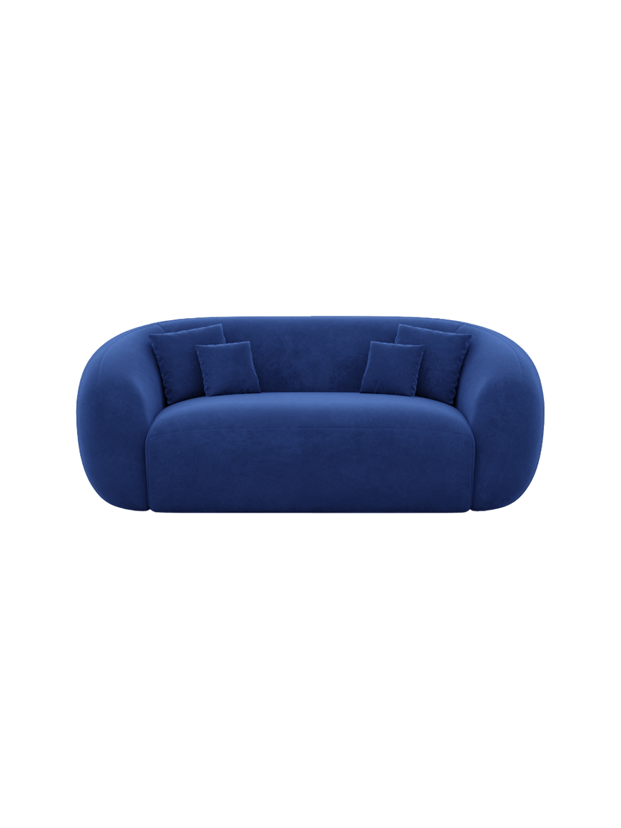 
2-Sitzer Design Ecksofa „Serano“ mit Samtbezug - Samtbezug Königsblau