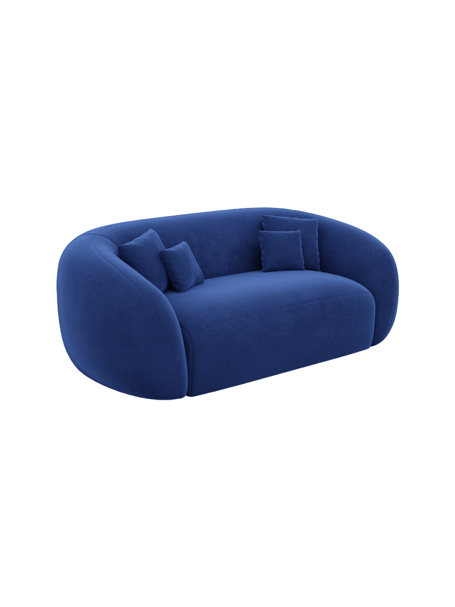 
2-Sitzer Design Ecksofa „Serano“ mit Samtbezug - Samtbezug Königsblau