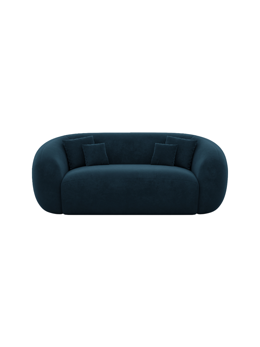 
2-Sitzer Design Ecksofa „Serano“ mit Samtbezug - Samtbezug Königsblau