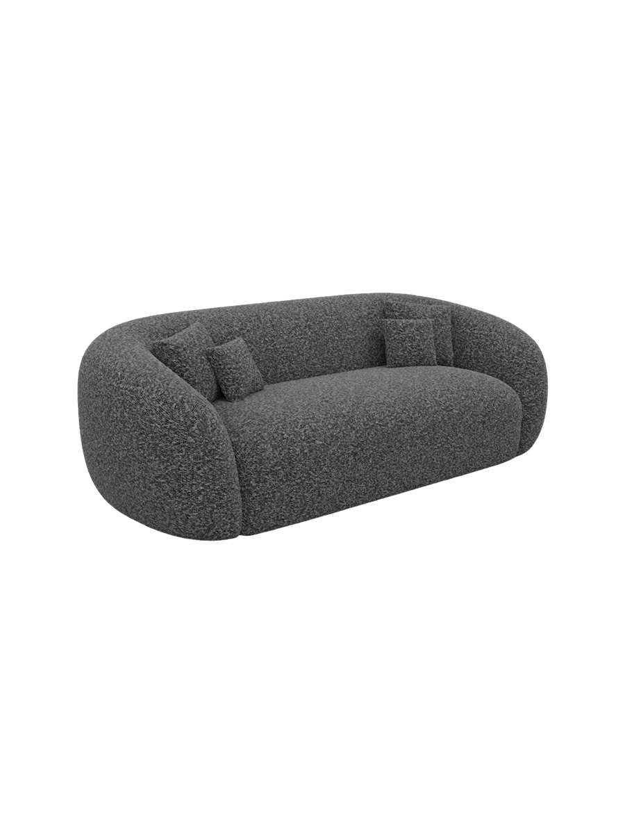 
3-Sitzer Design Sofa „Serano“ mit Bouclé-Bezug - Bouclé Graphit