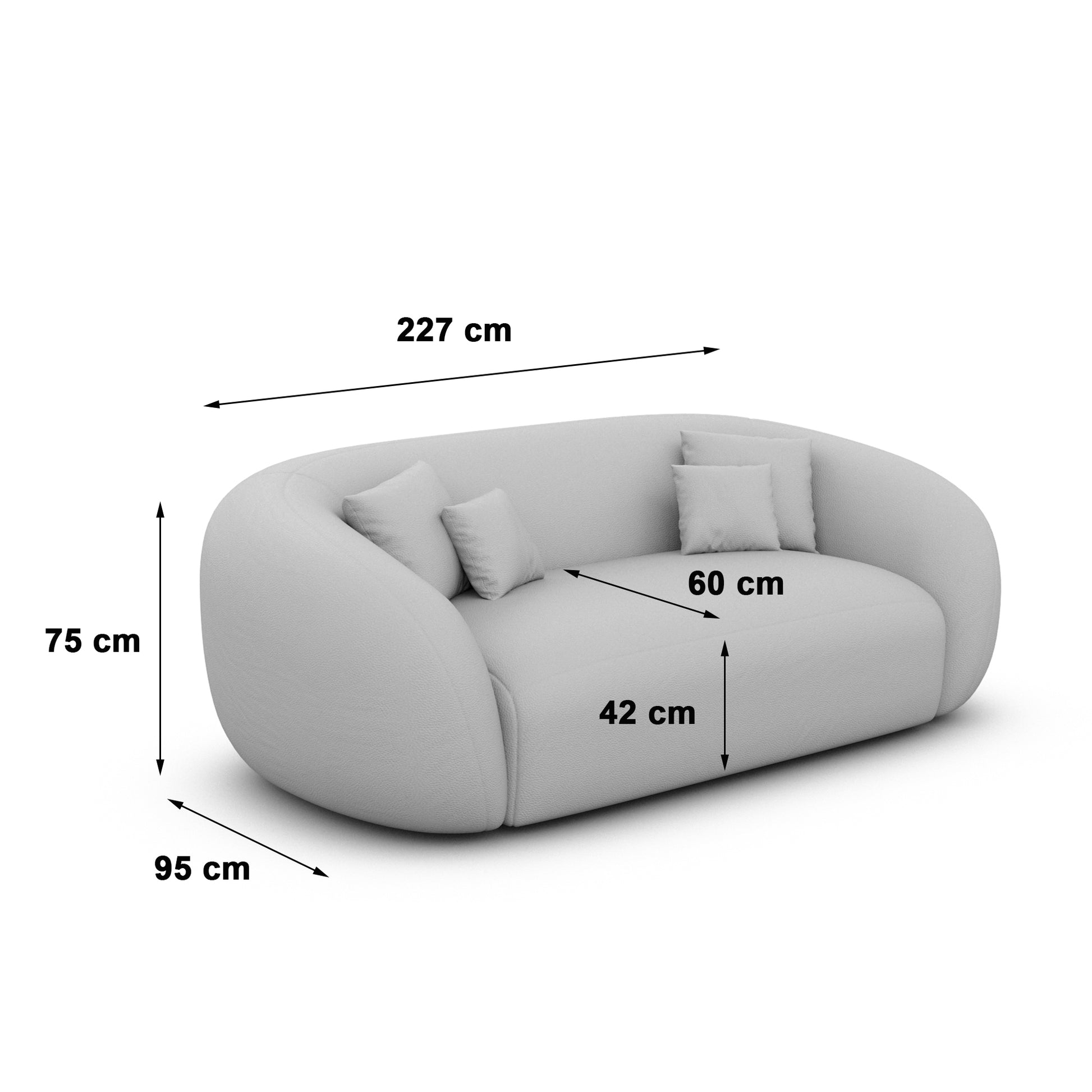 
3-Sitzer Design Echtleder Sofa „Serano“ - Echtleder Beige