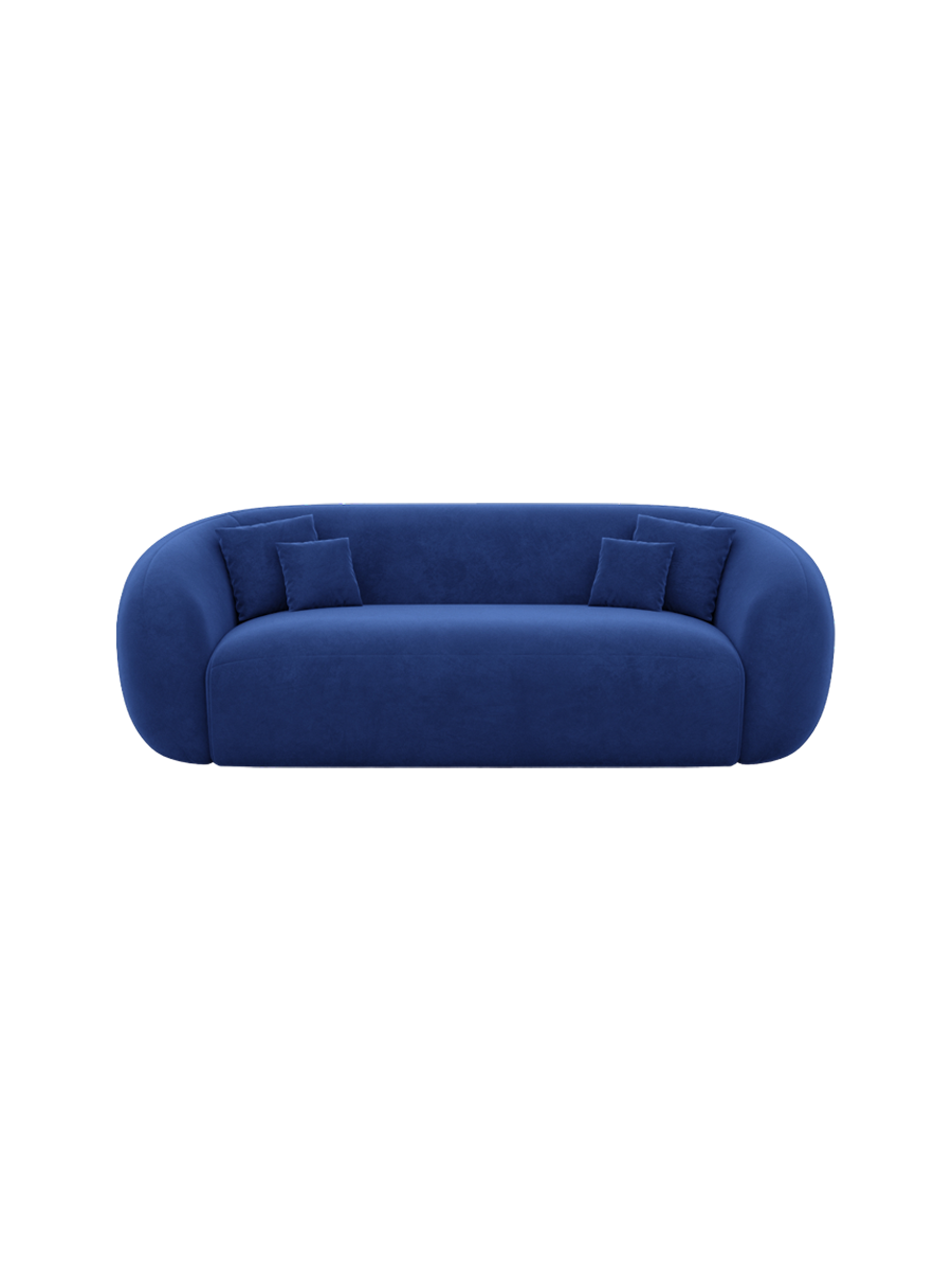
3-Sitzer Design Ecksofa „Serano“ mit Samtbezug - Samtbezug Königsblau
