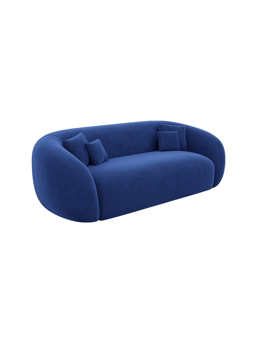 
3-Sitzer Design Ecksofa „Serano“ mit Samtbezug - Samtbezug Königsblau