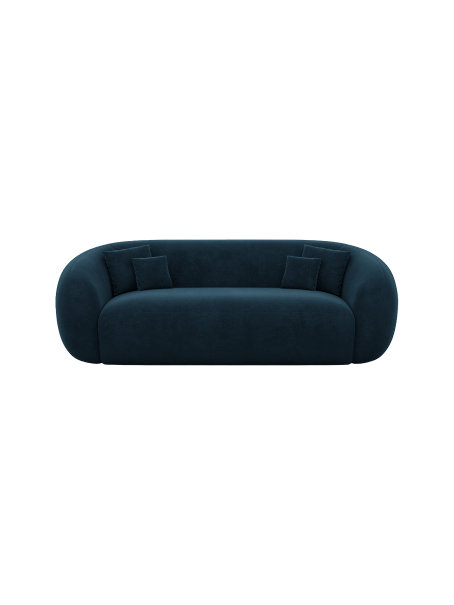 
3-Sitzer Design Ecksofa „Serano“ mit Samtbezug - Samtbezug Königsblau
