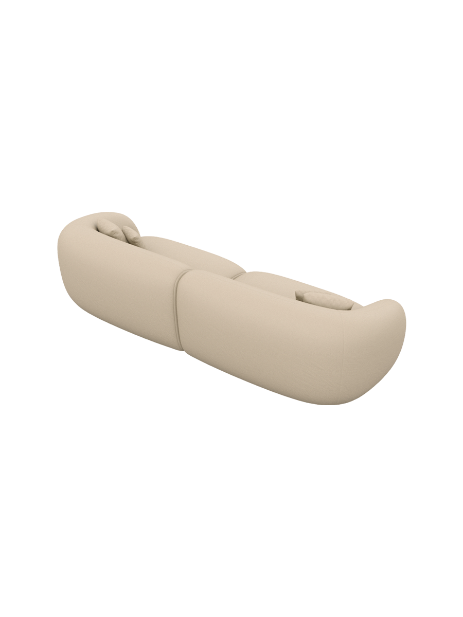 
4-Sitzer Design Echtleder Sofa „Serano“ - Echtleder Beige