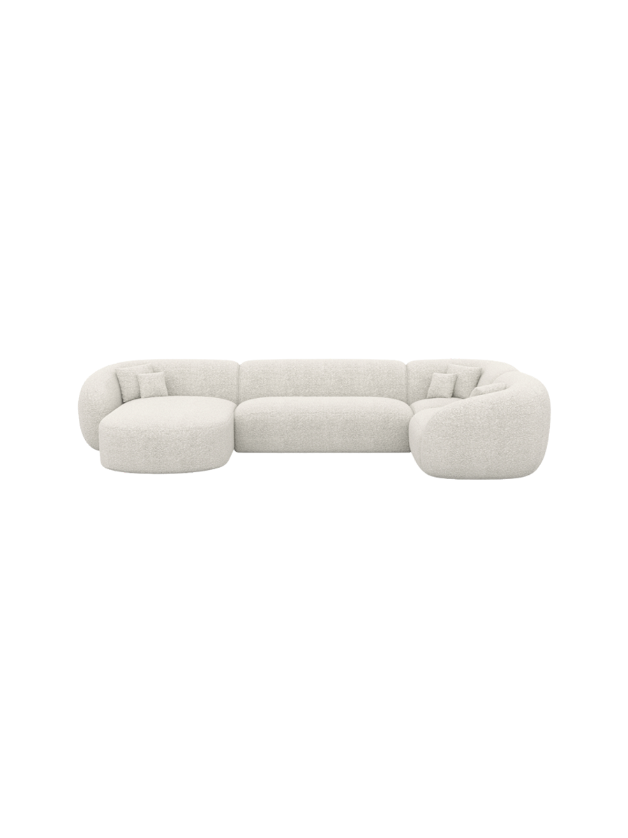 
6-Sitzer Design Panorama-Sofa „Serano XL“ mit Bouclé-Bezug - Bouclé Graphit / Lange Seite links