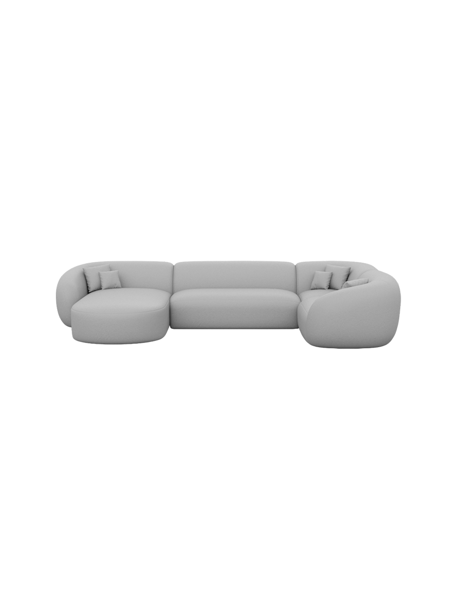
6-Sitzer Design Echtleder Panorama-Sofa „Serano XL“ - Echtleder Beige / Lange Seite links