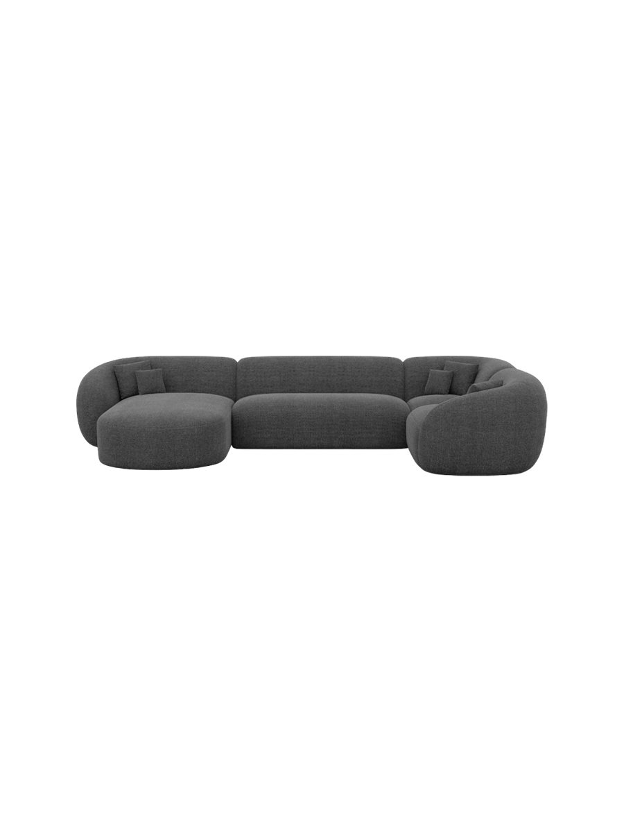 
6-Sitzer Design Panorama-Sofa „Serano XL“ mit Strukturstoff-Bezug - Strukturstoff Anthrazit / Lange Seite links