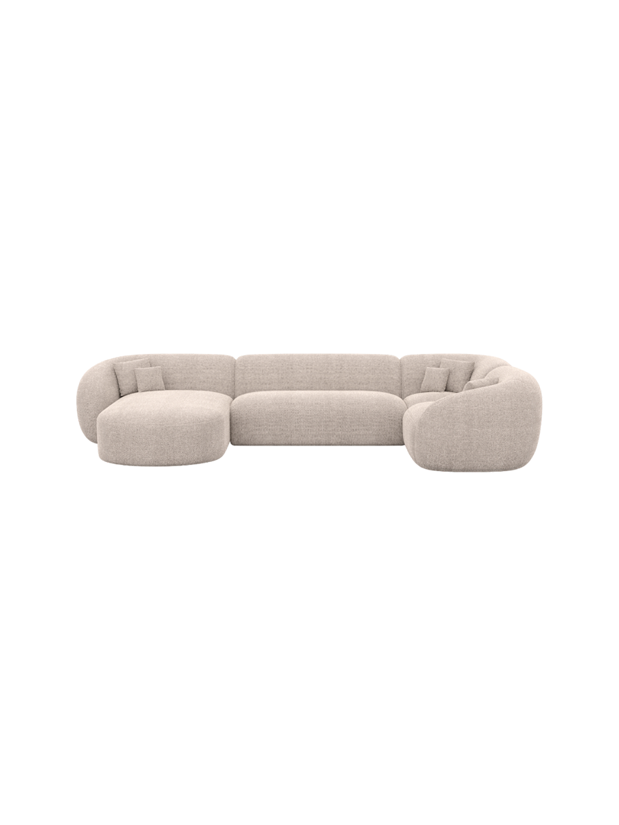 
6-Sitzer Design Panorama-Sofa „Serano XL“ mit Strukturstoff-Bezug - Strukturstoff Anthrazit / Lange Seite links