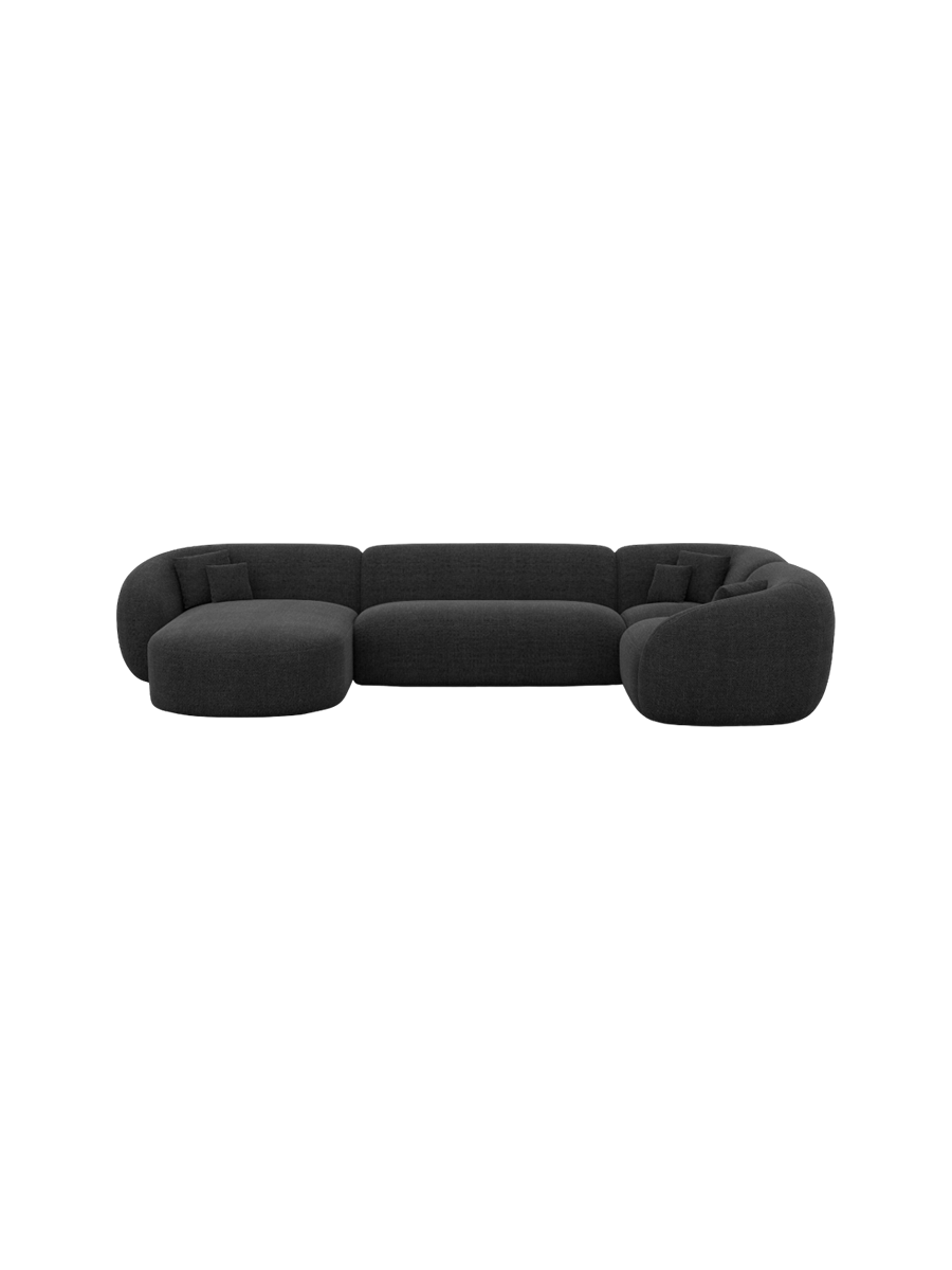 
6-Sitzer Design Panorama-Sofa „Serano XL“ mit Strukturstoff-Bezug - Strukturstoff Anthrazit / Lange Seite links