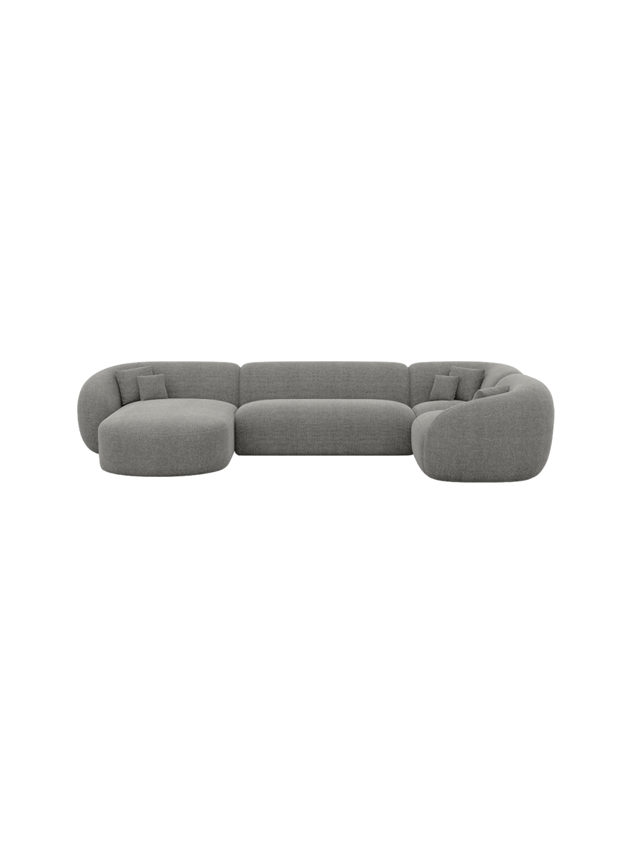 
6-Sitzer Design Panorama-Sofa „Serano XL“ mit Strukturstoff-Bezug - Strukturstoff Anthrazit / Lange Seite links