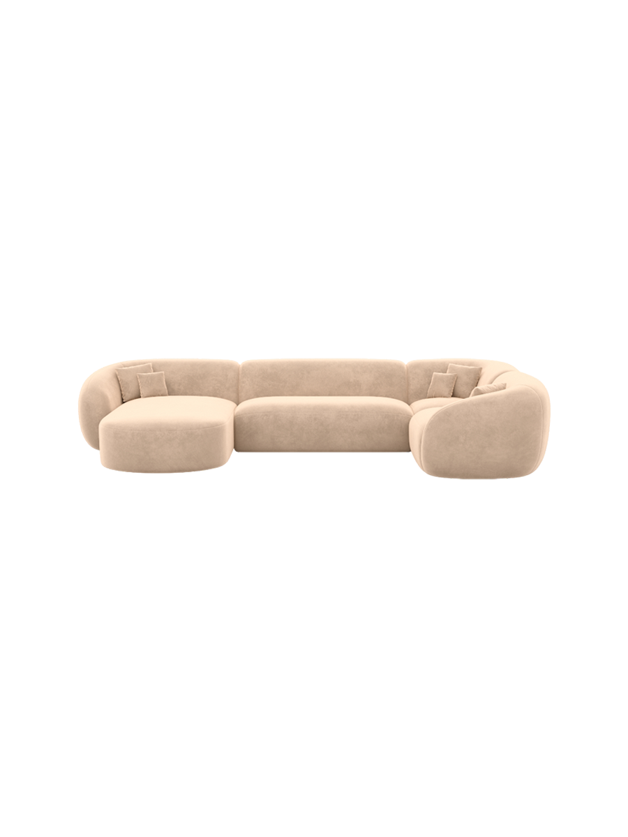 
6-Sitzer Design Panorama-Sofa „Serano XL“ mit Samtbezug - Samtbezug Königsblau / Lange Seite links
