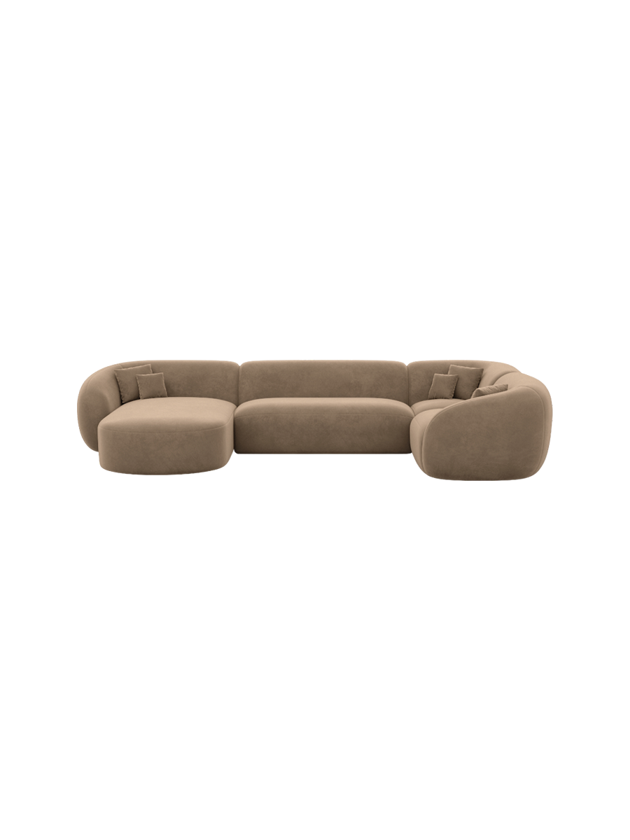 
6-Sitzer Design Panorama-Sofa „Serano XL“ mit Samtbezug - Samtbezug Königsblau / Lange Seite links