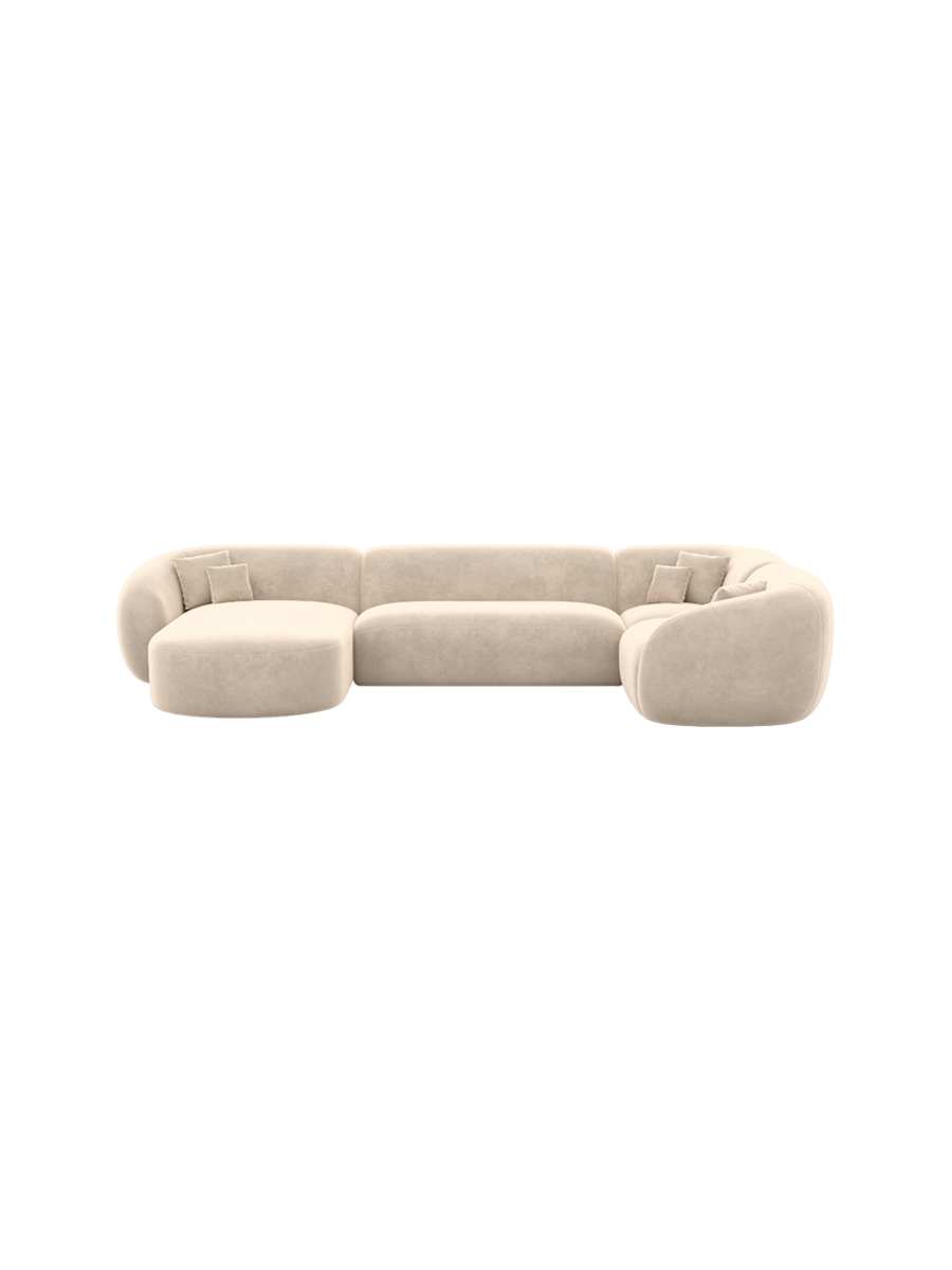 
6-Sitzer Design Panorama-Sofa „Serano XL“ mit Samtbezug - Samtbezug Königsblau / Lange Seite links