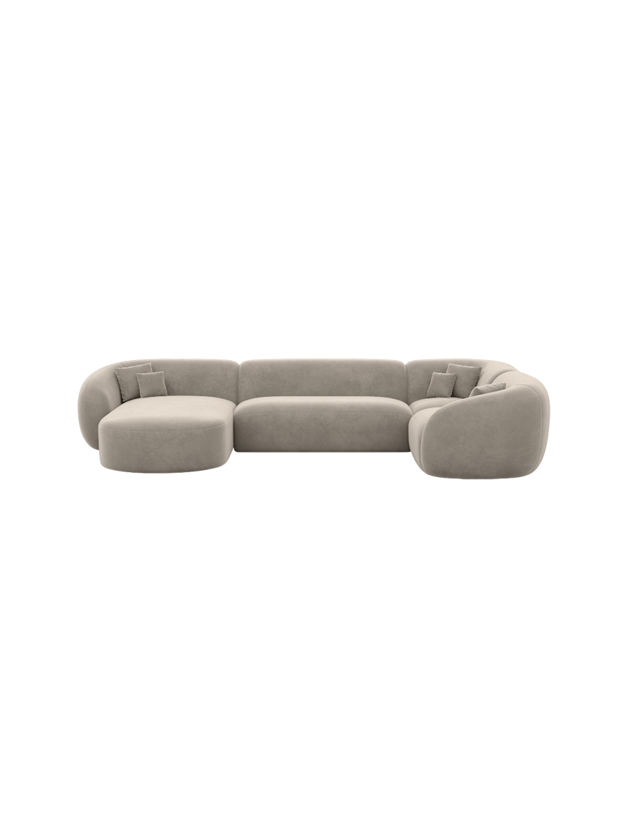 
6-Sitzer Design Panorama-Sofa „Serano XL“ mit Samtbezug - Samtbezug Königsblau / Lange Seite links