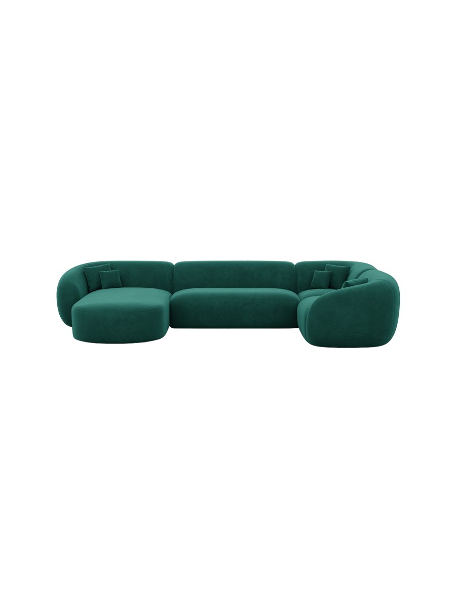 
6-Sitzer Design Panorama-Sofa „Serano XL“ mit Samtbezug - Samtbezug Königsblau / Lange Seite links